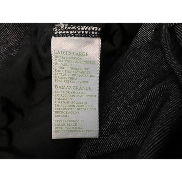 Green Tea Womens A-Line Knit Skort  Size L  Black  Activewear Athleisure Casual - Picture 7 of 8